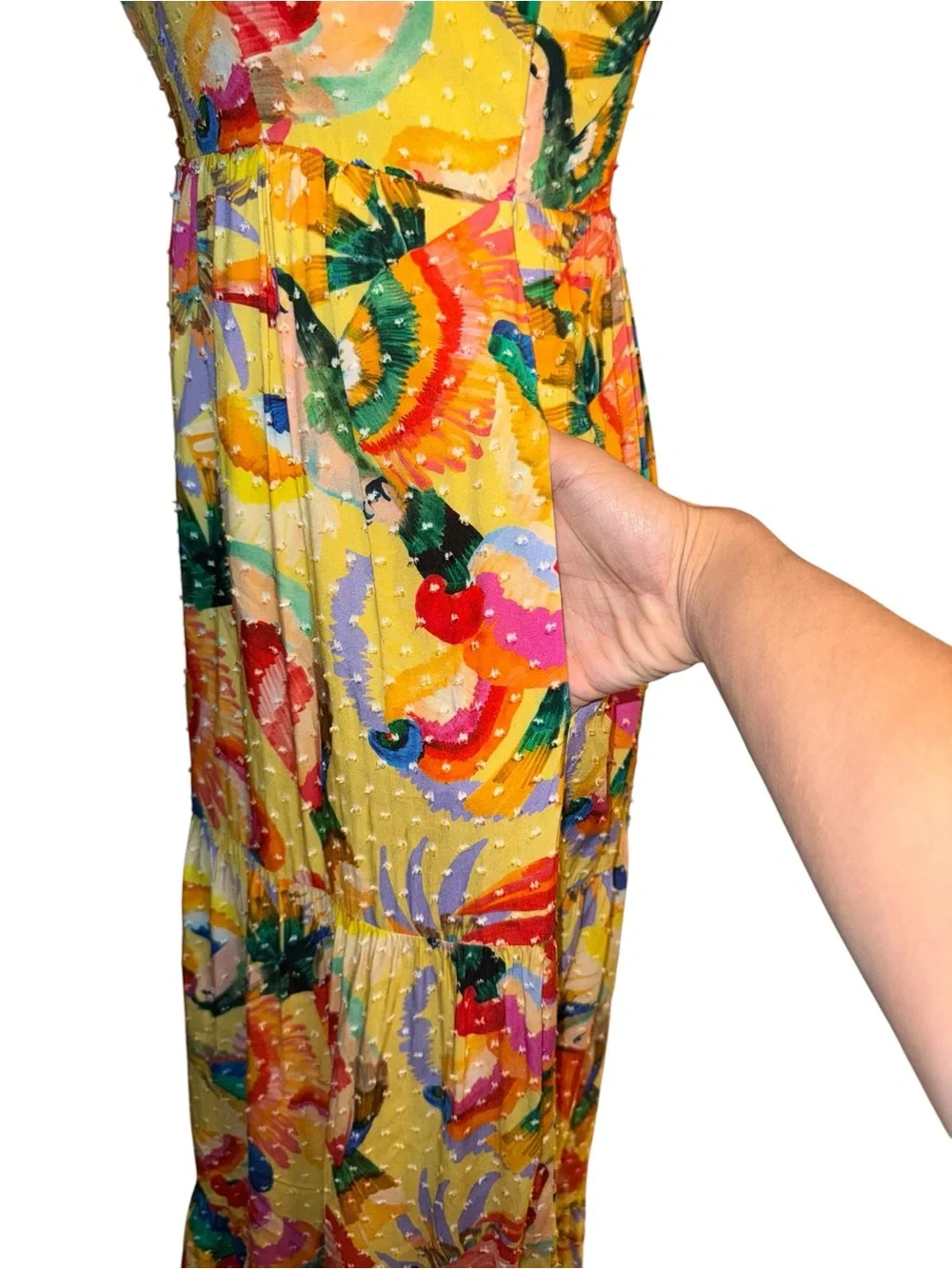 Farm Rio x Anthropologie Textured Tropical Maxi Dress - Size XS - Picture 6 of 11